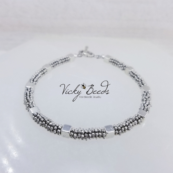 Ladies Handmade Silver Toggle Bracelet - Picture 8 of 9